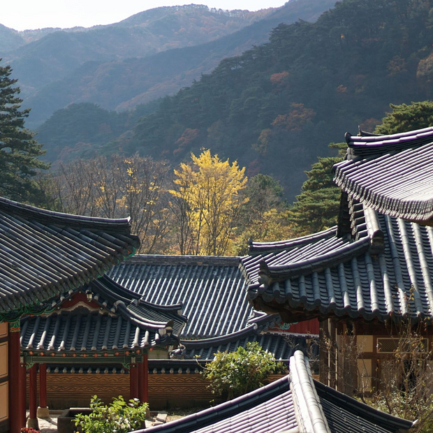 Ausblick über Hapcheon, Tempel Gästehaus Habcheon Haeinsa Tempel, Südkorea Reise