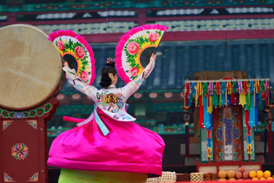 Fächertanz, Seoul, Südkorea Reise