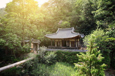 Traditionelles Hanok-Haus auf dem Land