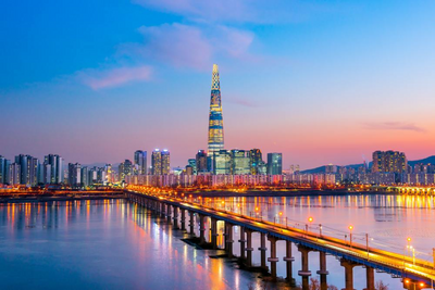 Skyline Seoul, Lotte World Tower, Südkorea Reise